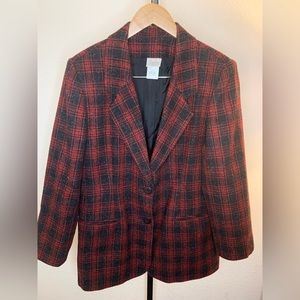 Jaclyn Smith Wool Blend Plaid Blazer